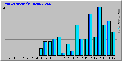Hourly usage for August 2025